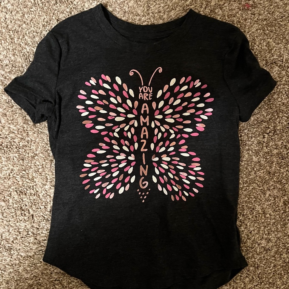 Girls Butterfly Shirt - Size 6/7